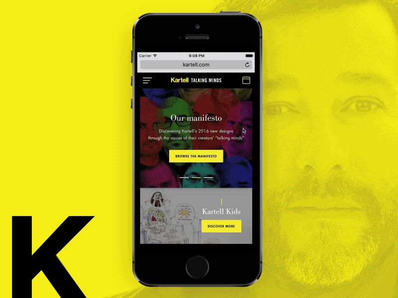 Kartell Talking Minds - Mobile - Salone del Mobile 2016 creative digital direction design digital art direction kartell salone del mobile ui ux