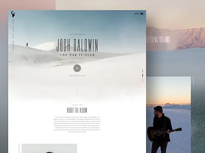 The War Is Over - Josh Baldwin abstract artist album bethel desert interactive landing lyrics minimal music night day ui ux website