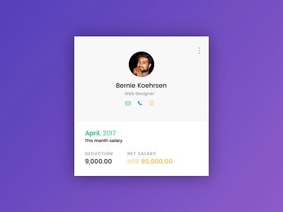 Salary Widget card ui user