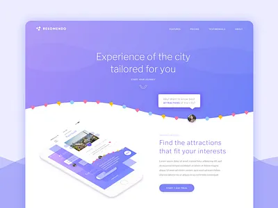 Rekomendo Landing Page app landing landing page mobile ui ux web