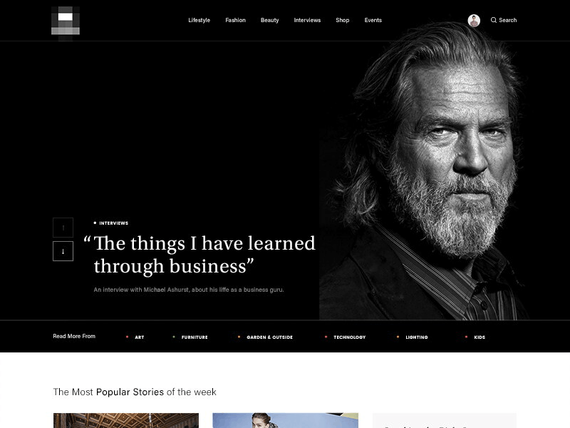 Magazine Home Full clean concept elements magazine minimal ui ux web web design website