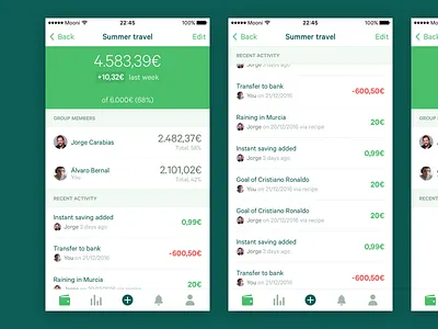 Mooni – Account detail bank bank account bank accounts dollars euros fintech ios iphone money mooni save money savings