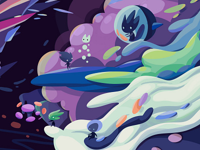 Cats Follow Me Project abstract illustration nature poster t shirt vector zutto