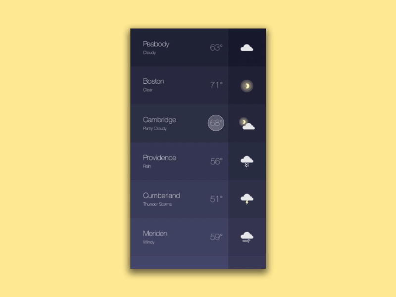 Weather App app apple component interaction interface ios motion principle prototype ui ux weather