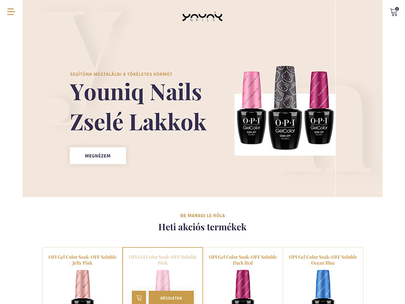 Example of Youniq Nails Website