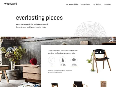 Storytelling landing page big pictures clean environment hero landing page minimal modern products simple storytelling webdesign webshop