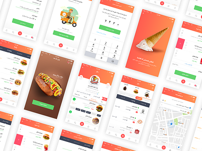 Detal App UX/UI android app application clean delivery flat food ios mobile persian ui ux