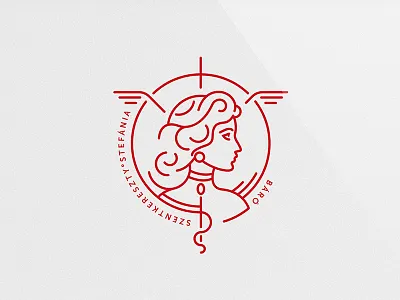 MUNICIPAL HOSPITAL OF KEZDIVASARHELY brand corporate emergency hospital hunap hunapstudio identity kezdivasarhely logo red white woman