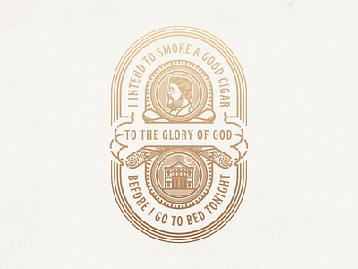 Spurgeon's Cigar badge branding face house illustration line logo vector