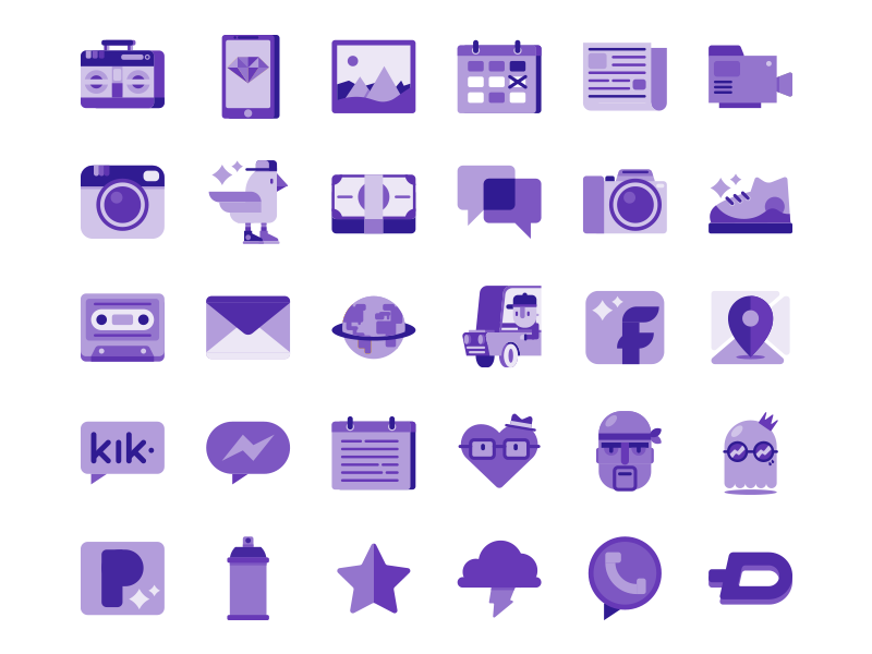 Example of Personalisation icons