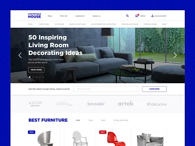 Interior house store ui ux