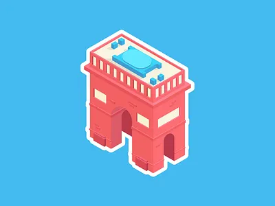 Arc de Hype Town blue design france graphic design illustration illustrator isometric paris red vector