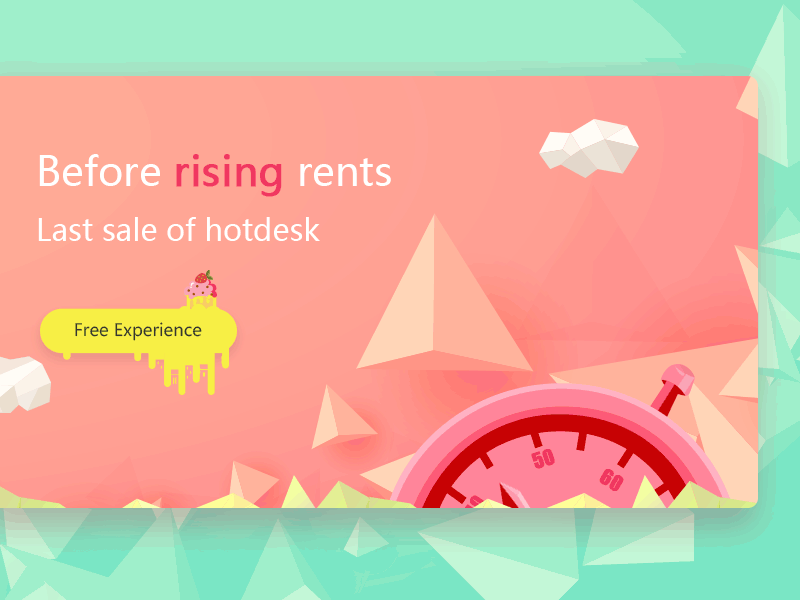 Landing Page animation app banner card clock free gif landing page ui web