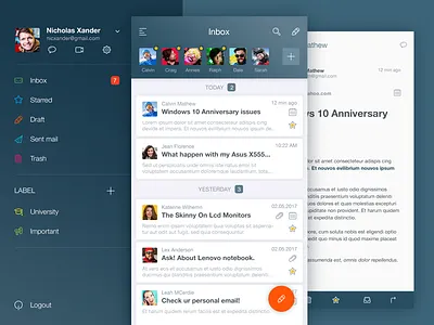 Exploration - Email Client case studies email client mobile app ui ux