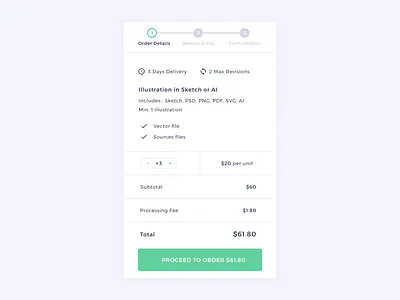 Order Details | HexGig Order Flow dialog marketplace order payment picker sketch stepper ui web