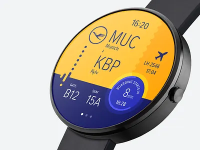 Smart watch boarding pass—Daily UI #024 android wear boarding pass dailyui smart watch ui