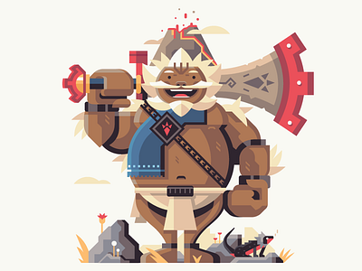 Champion of the Mountain breath of the wild daruk fire flower goron lizard sword video game volcano zelda