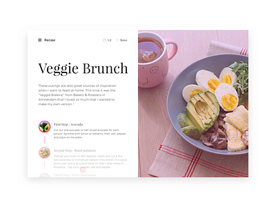 Veggie Brunch card food girly minimal simple ui veggie