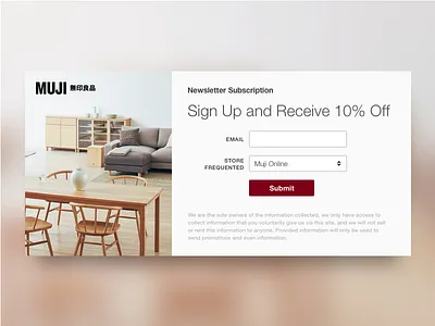Daily UI challenge #026 — Subscribe challenge dailyui email form muji subscribe subscription ui