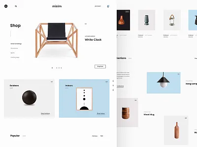 Minim E-commerce Website app clean ecommerce home landing page ui ux web website