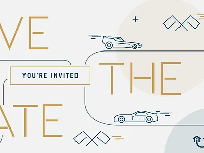 zoom-zoom cars fast graphic illustration invite race car save the date speed