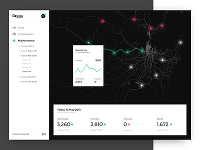 Elon Musk Tunnel Project Analytics Dashboard analytics boring business clean creative dashboard data design interface minimal modern product simple transportation tunnel ux ui web web design website zajno