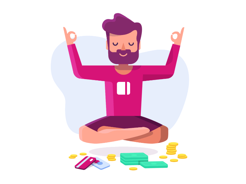 Pocketbook - Finance guru cash credit card finance floating guru illustration money pocketbook yoga