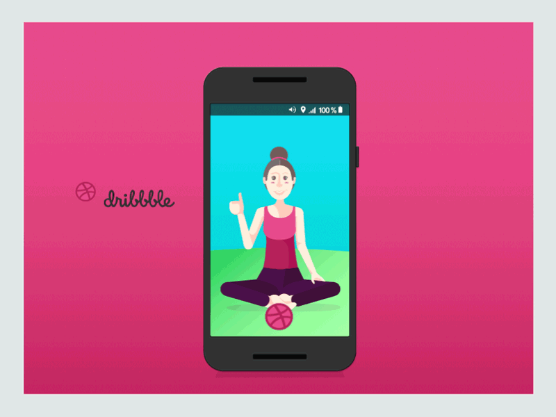 Hello Dribbble 2d animation after effects animated gifs dribbble gifs girl hello dribbble motion graphics pokemongo thank you vector flat
