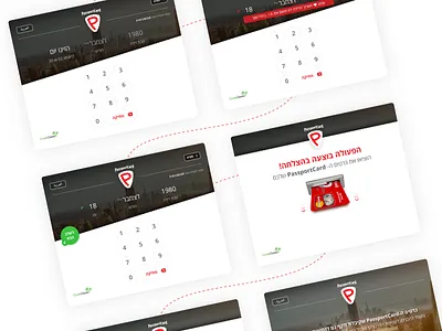 PassportCard clean credit card diagonal form red tablet ui ux