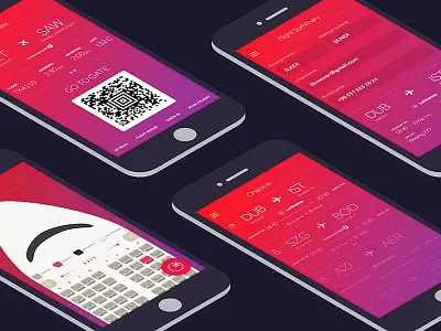 Flight App application book branding checkin clean design flight ios iphone ui user interface ux