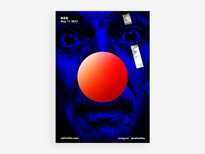 Day 008 black circle clown daily graphic design poster red vector