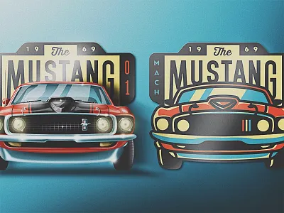 '69 Mustang Skeuomorphic Badge 69 69 mustang badge cars classic classic car flat mach 1 mustang retro san diego skeuomorphic