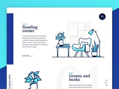 Home Series UI decor home illustrations interior landing plants reno room ui ux website