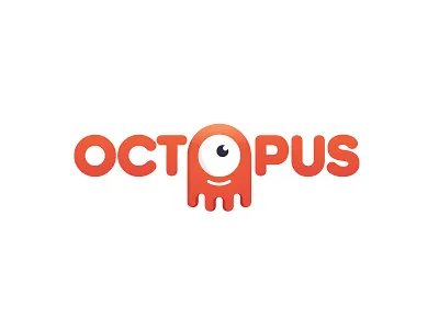 Octopus brand character cute eye kids logo logotype octopus smile watch