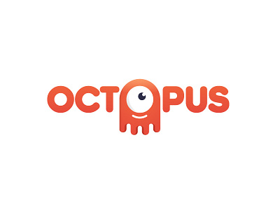 Octopus brand character cute eye kids logo logotype octopus smile watch
