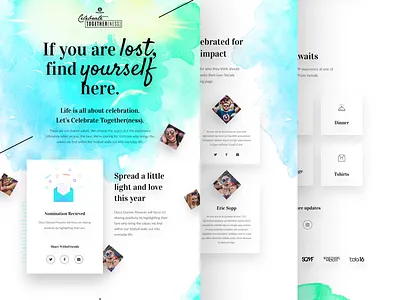 V2 Celebrate Togetherness event form homepage icon icons join landing page profile ui ux website