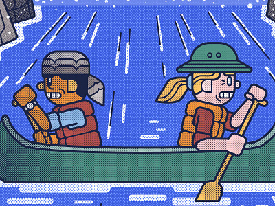 Agile Marketing Post 4 adventure agile canoe halftone paddle vector waterfall