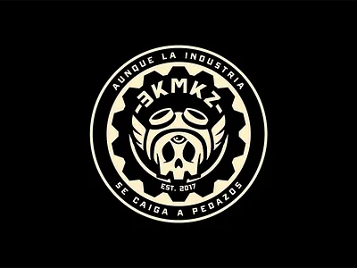 3KMKZ aviator branding eye gears hermes illustrator logo music pilot skull wings zen