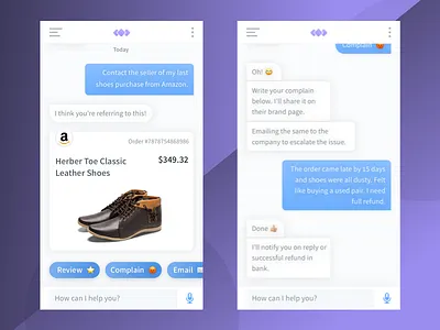 Chat Bot Exploration ai app bot bubble chat chatbot ecommerce feedback message mobile shopping