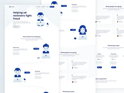 Link Landing Page gradient illustration laptop man minimal pricing women