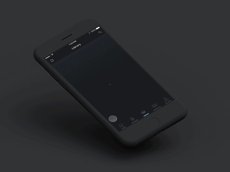 Music Library Animation animation app dark ios library mobile music principle ui ux