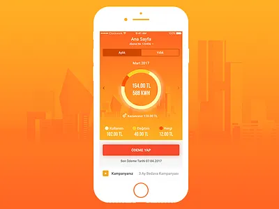 App Dashboard chart city dashboard gradient illustration ios pie