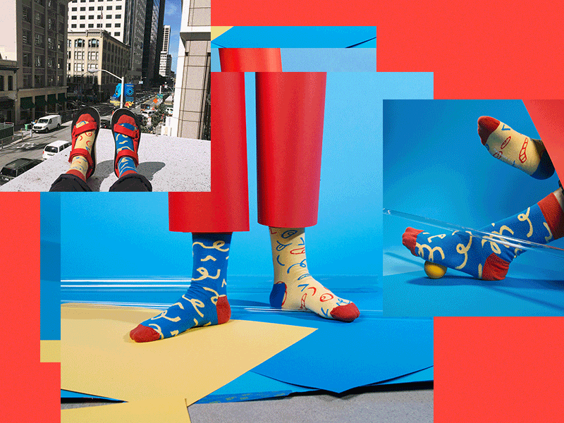 Intercom x oddpears faces internal oddpears primary socks squiggles