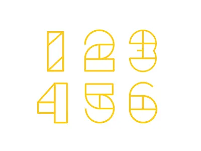 Numerals Outline 1 2 3 4 5 6 numbers numerals