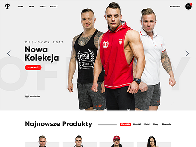 Ofensywa Homepage ecommerce key visual web design