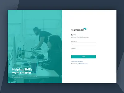 Login Redesign of Teamleader login picture redesign teamleader