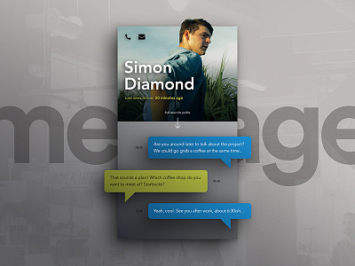 DailyUI #013: Direct Messaging chat dailyui design graphic design graphical user interface message profile ui ui design user experience user interface ux