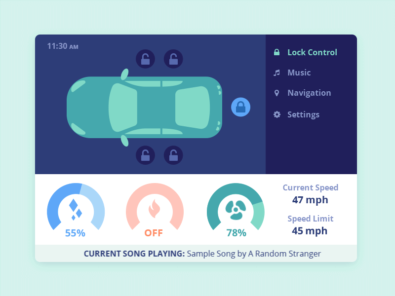 Car User Interface car color daily ui design icon icon design interface top view ui