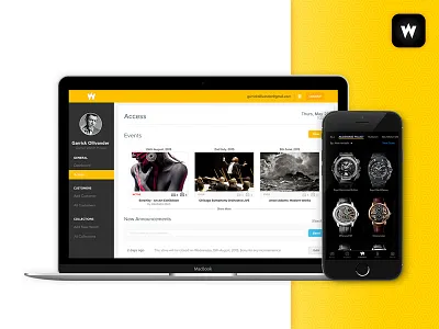 Watch House - Backend Dashboard & Mobile Storefront announcements collection dashboard ecommerce events ios loyalty luxury shop store watch