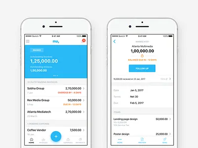 numberz ios app app cashflow expense finance fintech invoice ios numberz payments ui ux